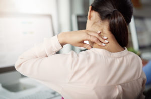 woman with neck pain